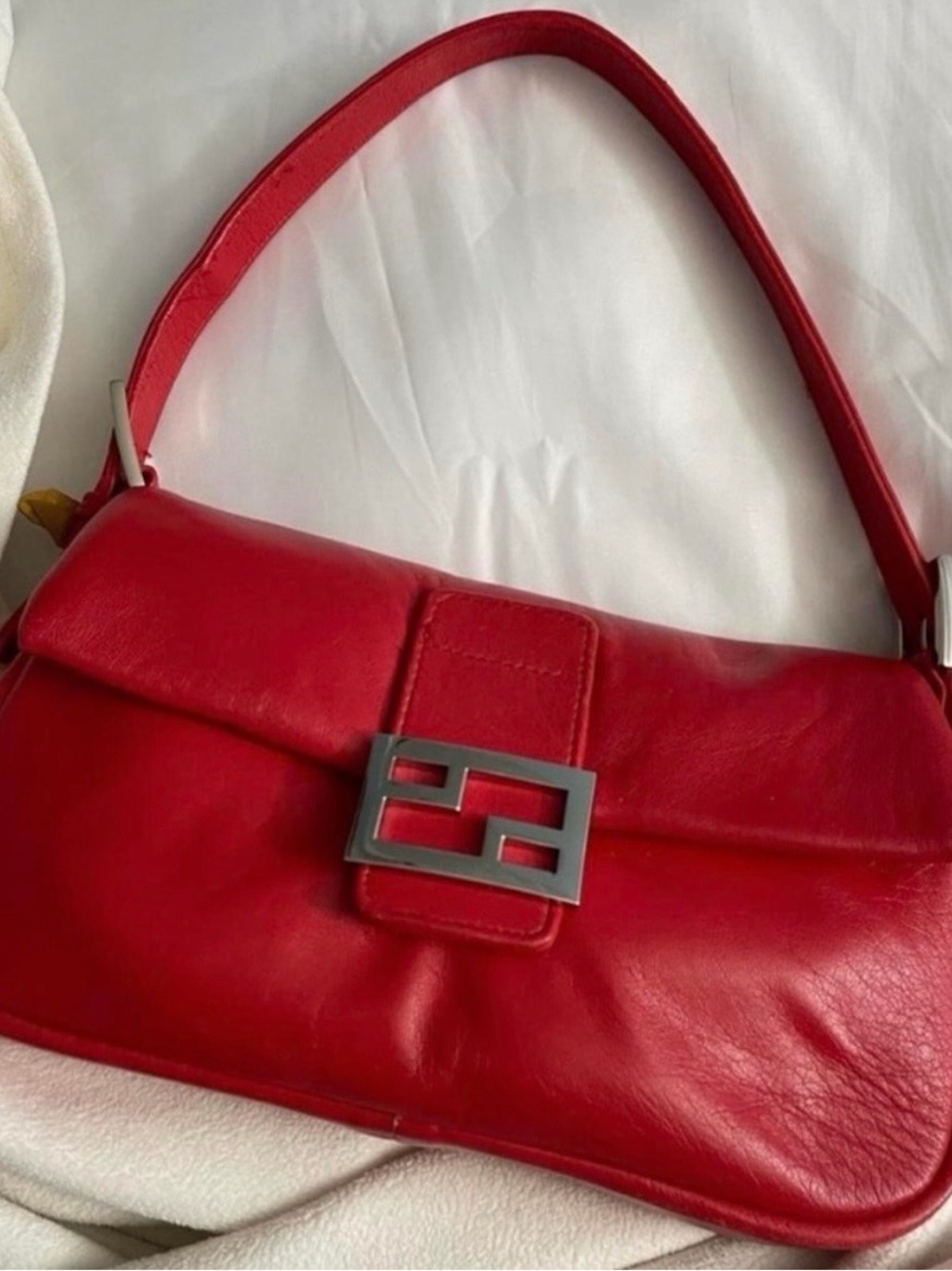 Red Leather Shoulder Bag talk of the walk